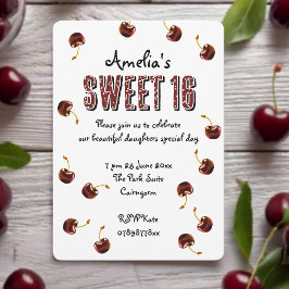 Invitation Cerry Sweet 16 Soirée personnalisée