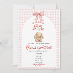 Invitation Certaine Lapin Est En Route Fille Baby Shower Invi