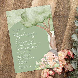 Invitation Certaines fêtes de bébé Forêt de Bunny en bois