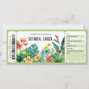 Invitation Certificat cadeau Billet Jardin Botanique