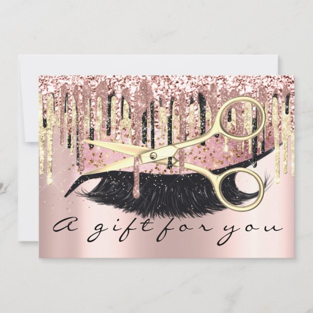 Invitation Certificat cadeau Coiffeur Maquillage Lash Or Lux (Devant)