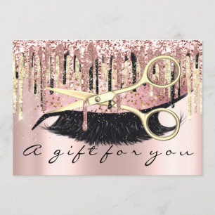 Invitation Certificat cadeau Coiffeur Maquillage Lash Or Lux
