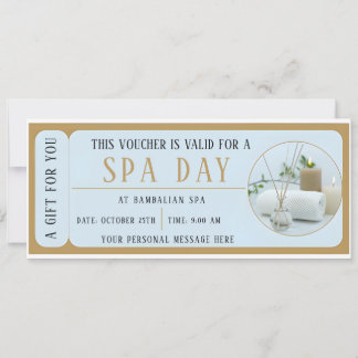 Invitation Certificat cadeau de bon de jour Spa personnalisé