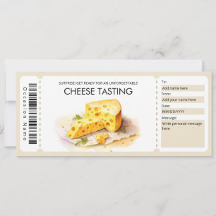 Invitation Certificat cadeau de dégustation de fromage d'aqua