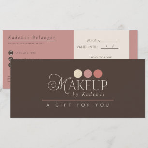 Invitation Certificat Cadeau de Maquilleur Professionnel Mode