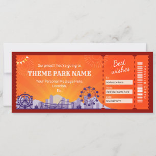 Invitation Certificat cadeau de parc d'attractions