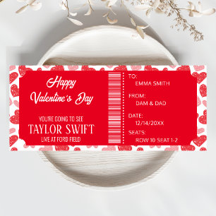 Invitation Certificat cadeau de Saint Valentin Billets de con