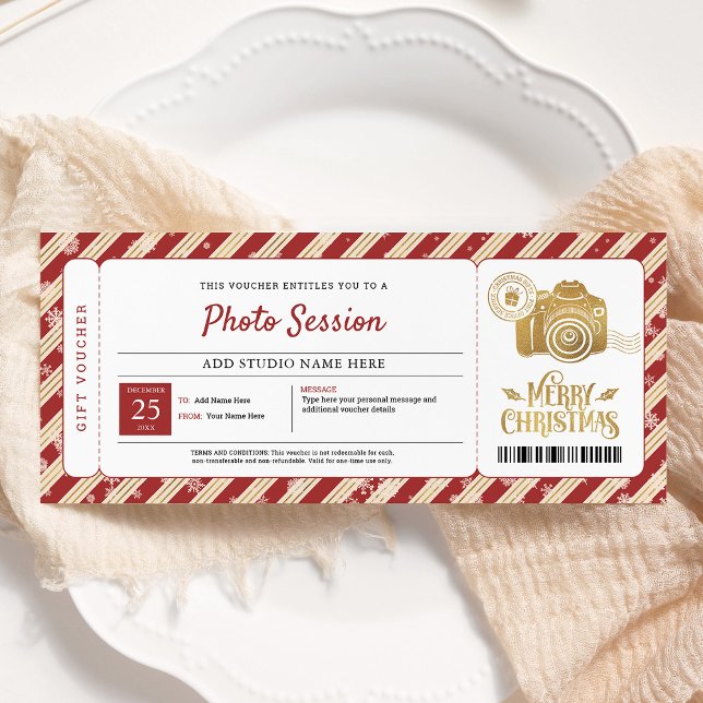 Invitation Certificat-cadeau de séance photo de Noël (Créateur téléchargé)