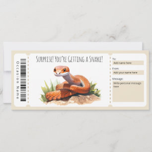Invitation Certificat cadeau de serpent modifiable pour les a