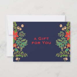 Invitation Certificat-cadeau Elegant Christas Poinsettias