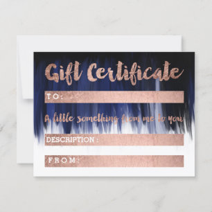Invitation Certificat cadeau fausse chic rose or bonjour bleu