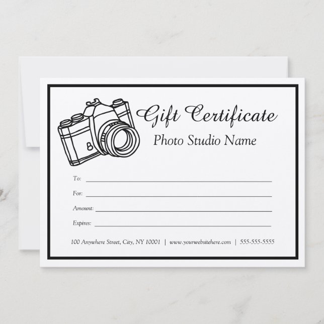 Invitation Certificat cadeau photo personnalisé Kraft (Devant)