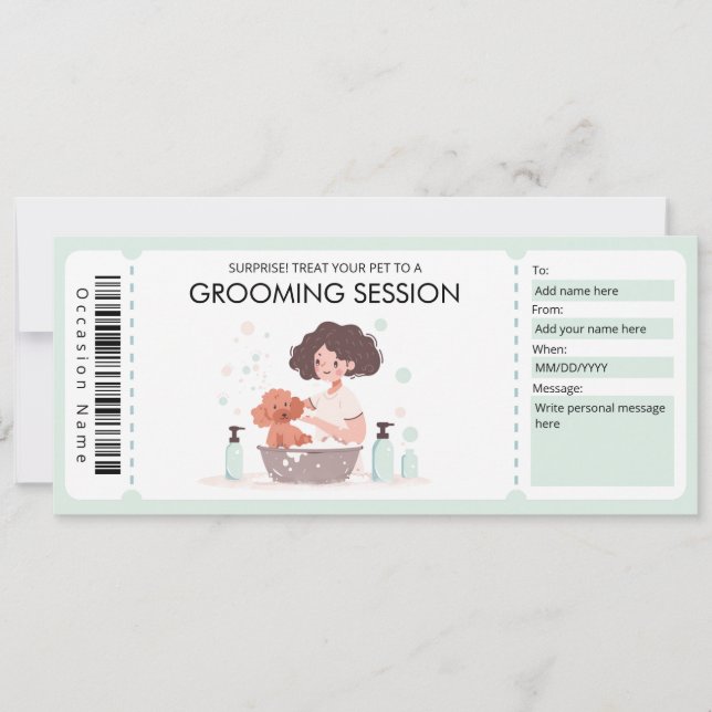 Invitation Certificat-cadeau pour animaux de compagnie ou pou (Devant)