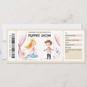 Invitation Certificat-cadeau pour un spectacle de marionnette