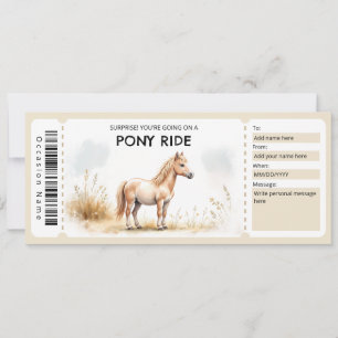 Invitation Certificat Cadeau pour une Promenade à Poney
