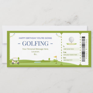 Invitation Certificat cadeau surprise Golf