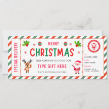 Certificat de bon de Noël pour enfants Rudolph San