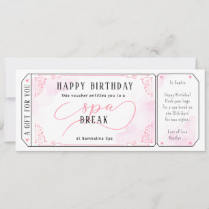 Invitation Certificat de bon rose de massage de jour personna