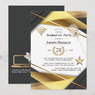 Invitation Certificat de fête virtuelle de remise des diplôme