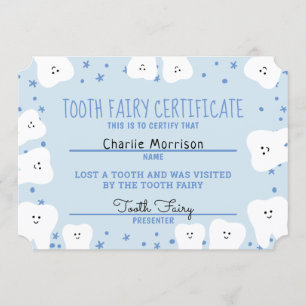 Invitation Certificat de filiation pour les dents Garçon 3