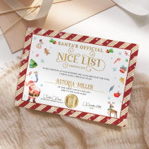 Certificat de liste des gentils de Noël de Santa o