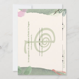 Invitation Certificat de premier degré Reiki
