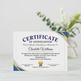 Invitation Certificat de réussite et d'appréciation