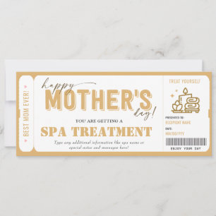Invitation Certificat du Spa cadeau de fête des mères personn
