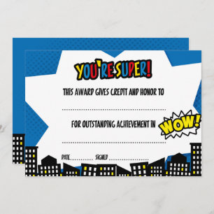 Invitation Certificat Superhero, diplôme