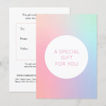 Certificats cadeaux beauté holographique Iridescen