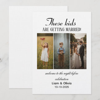 Invitation Ces enfants vont se marier la veille