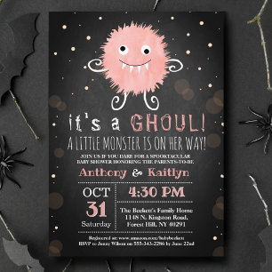 Invitation C'est A Ghoul ! Baby shower d'Halloween de Little 