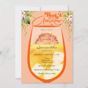 Invitation C'est Amore Chic Peach Fuzz Aperol Fête des mariée