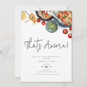 Invitation C'est Amore ! Fiançailles alimentaire italien aqua
