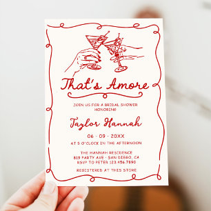 Invitation C'est Amore Italien Drawn Engagemen Fête des marié