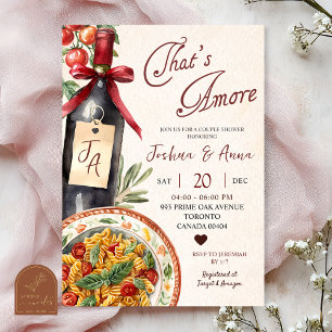 Invitation C'est Amore Pasta et Wine Enterrement de Vie de Je