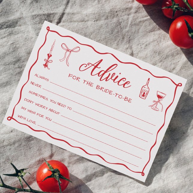 Invitation C'est Amore Pizza Fête des mariées Advice Card (Créateur téléchargé)