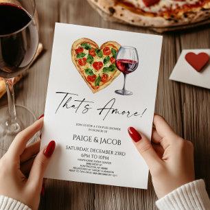 Invitation C'est Amore ! Pizza Vin Mariage Couples Douche