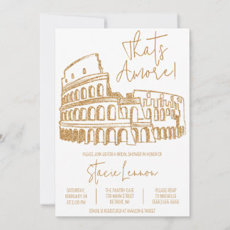 Invitation C'est Amore, Rome, Italie, Fête des mariées du Col