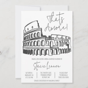 Invitation C'est Amore, Rome, Italie, Fête des mariées du Col