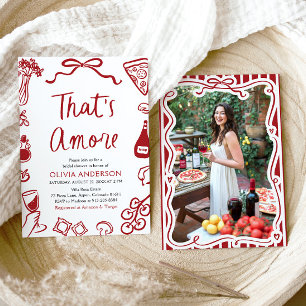 Invitation C'est Amore Whimsical Pizza italienne Fête des mar