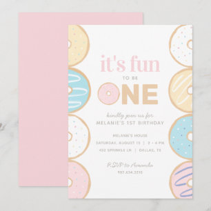 Invitation C'est amusant d'être un Donut première fête d'anni