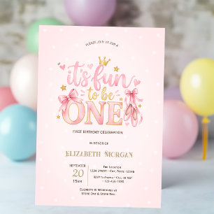 Invitation C'est amusant d'être une fête pour bébé de un an