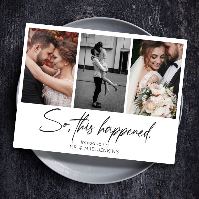 Invitation C'est Arrivé Galerie Multi Photo Elopement (Créateur téléchargé)