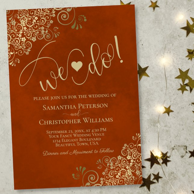 Invitation C'Est Ce Que Nous Faisons ! Elégante rouille frile (Créateur téléchargé)