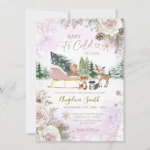 Invitation C'est froid à l'extérieur Baby Shower hivernal en
