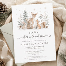 C'est froid dehors Baby Shower Bois hivernal