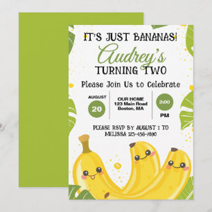 Invitation C'est juste de la banane à tout âge fête d'anniver