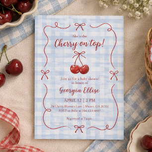 Invitation C'est la cerise sur le gâteau pour la Baby Shower
