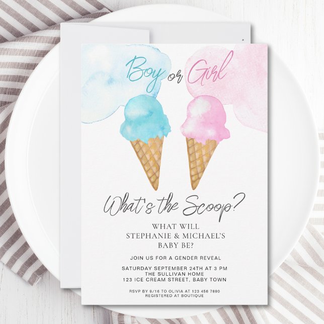 Invitation C'est la fête de la crème glacée Scoop (Créateur téléchargé)